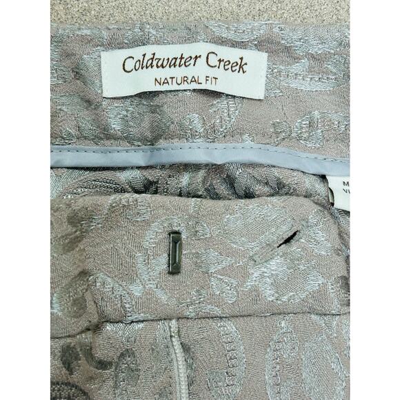 Coldwater Creek Womens 8 Embossed Paisley Pants Natural Fit Textured - Picture 7 of 8
